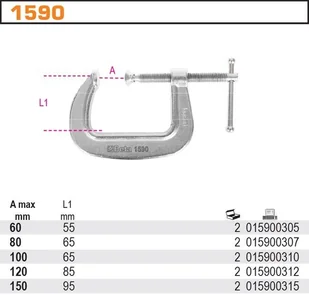 BETA ZWORNICA STANDARDOWA 150MM 1590/150 - Pozostałe wyposażenie warsztatu - miniaturka - grafika 2