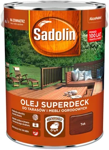 Sadolin Olej Superdeck do tarasów i mebli ogrodowych tek 5L - Farby i impregnaty do drewna Sadolin Olej Superdeck do tarasów i mebli ogrodowych tek 5L - Farby i impregnaty do drewna - miniaturka - grafika 1