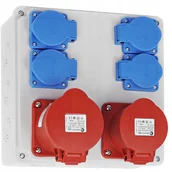 Bezpieczniki elektryczne - Rozdzielnica Budowlana Skrzynka 32/5 16/5 4x230V - miniaturka - grafika 1