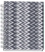 Notesy i bloczki - Young Generation YP 232005 A6 wire-O-Book notatnik z PP-Cover DIN A6 bezdrzewny papier w kratkę i perforowana Ethno Black/White YP 232005 A6 - miniaturka - grafika 1