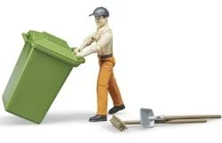 Bruder 62140 figurka śmieciarz + kosz + akcesoria - Figurki dla dzieci - miniaturka - grafika 3