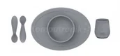 Miseczki i talerzyki dla dzieci - EZPZ First Foods Set szary EUFFG005 - miniaturka - grafika 1