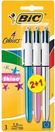 Długopisy - BIC 4 Colour Shine długopis, -częściowy Pack Plus 1 sztuki gratis, sortowane kolorystycznie 902127 - miniaturka - grafika 1