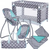 Akcesoria dla lalek - Zestaw Łóżeczko Dla Lalek + Krzesełko Do Karmienia - miniaturka - grafika 1