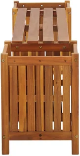 vidaXL Ławka ogrodowa z 2 donicami, 150x30x40 cm, lite drewno akacjowe - Ławki ogrodowe - miniaturka - grafika 3