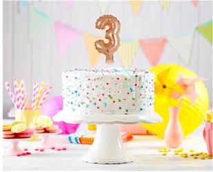 GO Balon foliowy cyfra 3 złoty róż - 13 cm BC-5RZ3 - Balony i akcesoria - miniaturka - grafika 2