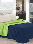 Narzuty - Elegant Italian Bed Linen koc dzienny lato, zielony, niebieski, 170 x 270 cm TR19_Verde Mela/Blu S-Singolo 170x270 - miniaturka - grafika 1