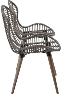 vidaXL Krzesła ogrodowe, 2 szt, naturalny rattan, 48x64x85 cm, brązowe - Fotele i krzesła ogrodowe - miniaturka - grafika 3