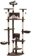 Drapaki dla kotów - vidaXL Drapak dla kota z sizalowymi słupkami, 203 cm, brązowo-biały - miniaturka - grafika 1