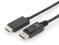 Akcesoria do monitorów - Assmann Kabel adapter DisplayPort 1.2 z zatrzaskiem 4K 60Hz UHD Typ DP/HDMI A M/M czarny 3m AKASSVD00000045 - miniaturka - grafika 1