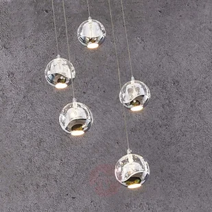 Lampenwelt com Lampa wisząca LED Hayley 5-pkt. okrągła chrom - Lampy sufitowe - miniaturka - grafika 4