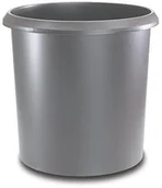 Kosze na śmieci - Läufer Bieżnik allrounder kosz na papier okrągły kosz na śmieci z uchwytem, stabilne tworzywo sztuczne, 18 L, szary 26503 - miniaturka - grafika 1