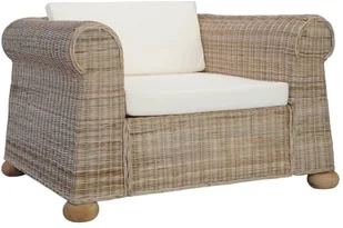 vidaXL Fotel z poduszkami, naturalny rattan - Fotele - miniaturka - grafika 9