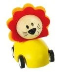 Samochody i pojazdy dla dzieci - Bigjigs Toys Odlotowe rajdowe zwierzątka Lew - miniaturka - grafika 1