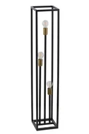 Lampy stojące - Sigma czarna lampa stojąca metalowa klatka VIGO 50249 czarno-złota lampa podłogowa na 3 żarówki 50249 - miniaturka - grafika 1