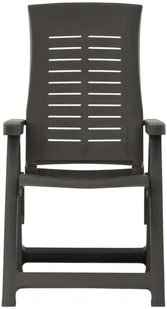 vidaXL Rozkładane krzesła do ogrodu, 2 szt., plastikowe, antracytowe! 315831 - Fotele i krzesła ogrodowe - miniaturka - grafika 4