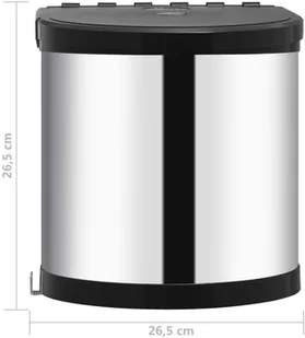 FENIKS vidaXL do zabudowy, stal nierdzewna, 8 L vidaXL - Kosze na śmieci - miniaturka - grafika 8