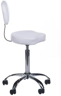 Barbiero Taboret kosmetyczny z oparciem BH-7268 Biały - Krzesła i taborety kosmetyczne - miniaturka - grafika 3