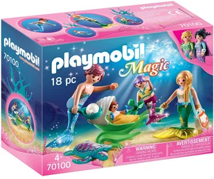 Playmobil Magic Rodzina syrenek z wózkiem z muszli 70100 - Klocki Playmobil Magic Rodzina syrenek z wózkiem z muszli 70100 - Klocki - miniaturka - grafika 1