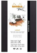 Notesy i bloczki - Rhodia Clairefontaine 116100C blok z pisakiem Marker, 50 arkuszy, zdejmowany, z papieru, wzór jednokolorowy, biały, 16 x 21 cm, 100 g 16 x 21 cm czarny 116100C - miniaturka - grafika 1