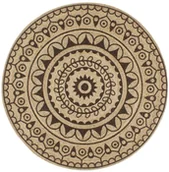 Dywany - vidaXL Ręcznie wykonany dywanik, juta, ciemnoniebieski nadruk, 150 cm - miniaturka - grafika 1