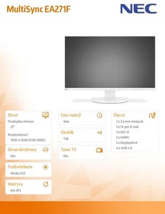 NEC MultiSync EA271F biały (60004634) - Monitory - miniaturka - grafika 4