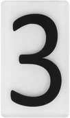 Numery na dom - Cyfra 3 wys. 5 cm plexi czarna na białym tle - miniaturka - grafika 1