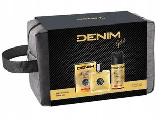 Denim Denim zestaw Gold woda po goleniu 100ml + dezodorant 150ml + kosmetyczka - Zestawy kosmetyków męskich - miniaturka - grafika 2