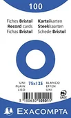 Zakładki indeksujące - Exacompta Exacompta Bristol zwykłe karty płytowe, 75 x 125 mm - białe, opakowanie 100 sztuk 10501E - miniaturka - grafika 1