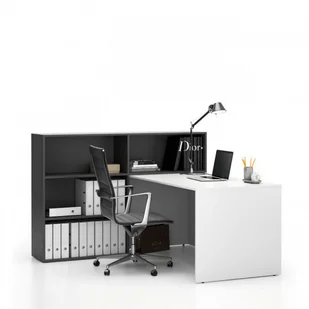 B2B Partner Zestaw mebli biurowych single SEGMENT, 3 półki, lewy, biały / grafit 611688 - Zestawy mebli biurowych - miniaturka - grafika 2