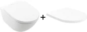 Miski WC - Villeroy & Boch Subway 3.0 Zestaw Toaleta WC 56x37 bez kołnierza + deska wolnoopadająca biała 4670T001+8M42S101 - miniaturka - grafika 1
