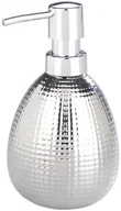 Mydelniczki i dozowniki mydła - Wenko Srebrny dozownik do mydła do płynów z pompką pojemnik na mydło ceramiczny chrom 320 ml pojemności marka B07B5B7FSW - miniaturka - grafika 1