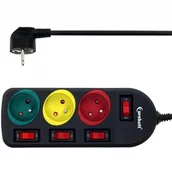 Przedłużacze i rozgałęźniki - HBF Eurobatt listwa zasilająca z wyłącznikami, 1,5m 3356 - miniaturka - grafika 1