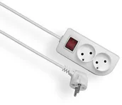 Przedłużacze i rozgałęźniki - Elgotech Przedłużacz 2 gniazdowy bez uziemienia z wyłącznikiem 2x1 5m Biały PSN-25W - miniaturka - grafika 1