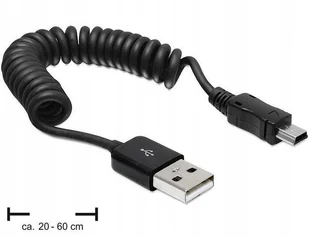 Delock Kabel USB AM-USB Mini Spirala 20-60cm AKDEKKU0001 - Kable USB - miniaturka - grafika 6
