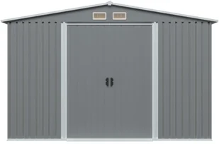 vidaXL Szopa ogrodowa, antracytowa, stalowa, 257 x 205 x 178 cm - Altany ogrodowe - miniaturka - grafika 4