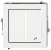 Wyłączniki światła i elektryczne - Karlik Łącznik pojedynczy + schodowy DECO Biały 25DWP-10.2 - miniaturka - grafika 1