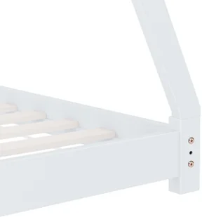 vidaXL Rama łóżka dziecięcego, biała, lite drewno sosnowe, 90 x 200 cm vidaXL - Łóżka dla dzieci i młodzieży - miniaturka - grafika 7