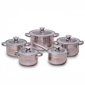 Zestawy garnków i patelni - Kamille Zestaw komplet garnków ze stali nierdzewnej 10el. 4020S - miniaturka - grafika 1