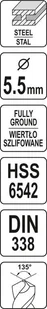 Yato WIERTŁO DO METALU DWUSTRONNE 5,5MM YT-40018 - Wiertła - miniaturka - grafika 5