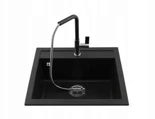 Granitan Zlew Granitowy Bateria Kuchnia Złota - Zlewozmywaki z baterią - miniaturka - grafika 2