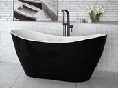 Wanny - Besco Wanna wolnostojąca Viya BLACK&amp;WHITE 160x70 #WMD-160-VBW - miniaturka - grafika 1