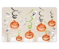 Halloween - AMSCAN Dekoracja wisząca świderki Dynie i Duchy na halloween - 12 szt. 670460-55 - miniaturka - grafika 1