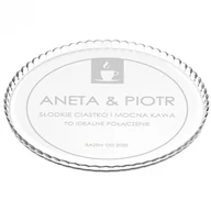 Tace i patery - Murrano Patera szklana bez nóżki grawer dla pary ślub rocznica PATR2-006 - miniaturka - grafika 1