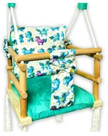 Leżaczki i huśtawki - Drewniana huśtawka rosnąca dla dzieci w jednorożce L0-H74 - miniaturka - grafika 1