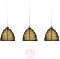 Lampy sufitowe - Brilliant Oświetlenie Relax Lampa Wisząca Chrom, Brązowy, 3-punktowe 61176/53 - miniaturka - grafika 1