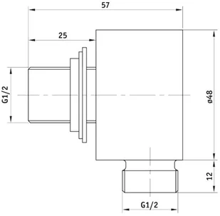 Deante Cascada Chili Przyłącze kątowe węża prysznica 1/2 cala, podtynkowe, chrom - Akcesoria hydrauliczne - miniaturka - grafika 3