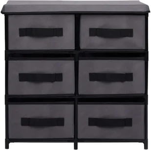 vidaXL Szafka z 6 szufladami, 55x29x55 cm, szara, stal - Szafki do salonu - miniaturka - grafika 3