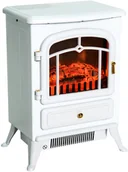Kominki elektryczne - Homcom HOMCOM KOMINEK ELEKTRYCZNY PIEC EFEKT PŁOMIENI metal szkło biały L42 x B28 x H55 cm - miniaturka - grafika 1