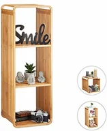 Szafki łazienkowe - Relaxdays regał bambusowy, zaokrąglony regał stojący, wąski regał łazienkowy z półkami, kwadratowy, różne rozmiary, naturalny, 4 - miniaturka - grafika 1